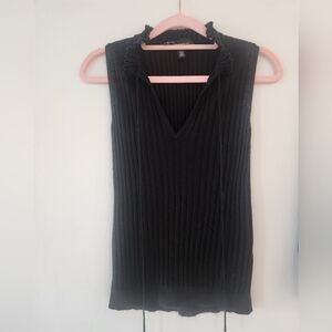 White House Black Market Black Ribbed Tank Top